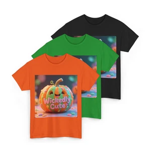 Cute Pumpkin Halloween T-Shirt Cozy Fall Vibes Unisex Trick or Treat Graphic Tee - Picture 1 of 39