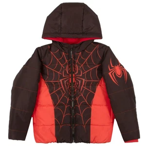 Neu Marvel Spiderman Miles Morales Jungen Reißverschluss gefütterter Mantel 8 - Bild 1 von 5