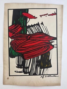 ROY LICHTENSTEIN Coa Drawing Vintage Painting Original Signed Stamped - Picture 1 of 3