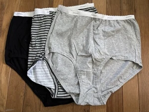 Jockey Women's Size 6 Medium (M) Classic 100% Cotton 3 Pack Brief Panties Gray - Picture 1 of 5