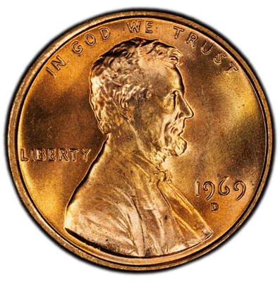 1969-D Mint State Lincoln Memorial Cent 1C - Image 1 of 2