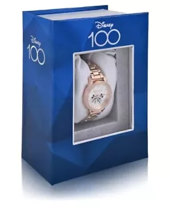 Reloj Disney "100 Años de Maravilla Aniversario Tono Dorado Mickey y Minnie Mouse - Imagen 1 de 4