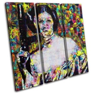 Carrie Fisher Leia Pop Iconic Celebrities TREBLE CANVAS WALL ART Picture Print - Picture 1 of 1
