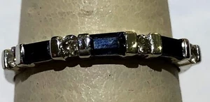 Ladies Sapphire and Diamond Band - Picture 1 of 2