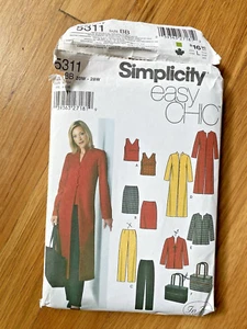 Simplicity Misses' Top,Skirt,Pants,Coat,Jacket,Bag Pattern 5311 20W-28W UNCUT - Picture 1 of 4