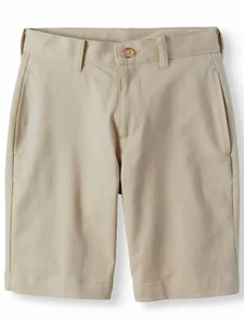 Wonder Nation Shorts Boys Size 8 Khaki School Uniform Super Soft Flat Front --G1 - Picture 1 of 4