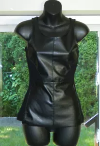 Zara W&B Collection Black Sleeveless Faux Leather Tank Top Blouse Size S - Picture 1 of 9