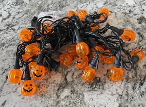 Halloween Pumpkin Jack O Lantern Set of 30 LED Lights with Clips - Picture 1 of 6