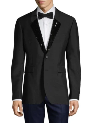 Chaqueta de Esmoquin Burberry Prorsum Runway Italia Para Hombre Negra Secuencia Nueva con Etiquetas 40 $1995 Foto 1 de 4
