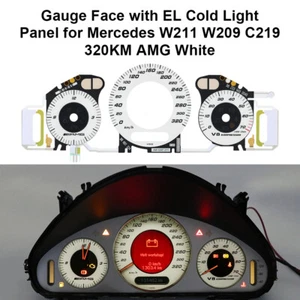 Für Mercedes W211 W209 C219 Spurfläche mit EL Kaltlichtblende 320KM AMG weiß - Bild 1 von 10