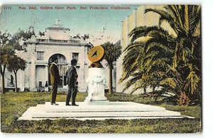 Sun Dial, Golden Gate Park, San Francisco, California - 1919 Postcard - Bild 1 von 2
