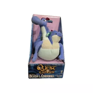 Figura de peluche Quest for Camelot Devon & Cornwall 2 Headed Dragon Talking 13" 1997 - Imagen 1 de 5