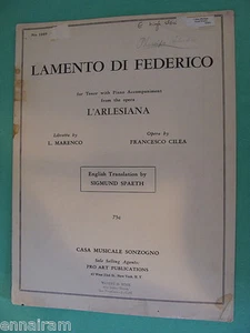 Lamento di Federico aus der Oper L'Arlesiana von Cilea Tenor Italienisch / Englisch - Bild 1 von 1