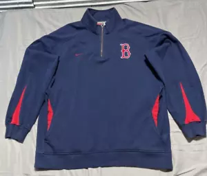 Boston Red Sox Nike Team 1/4 Zip Pullover Sweater Mens Medium Blue MLB Baseball - Picture 1 of 12