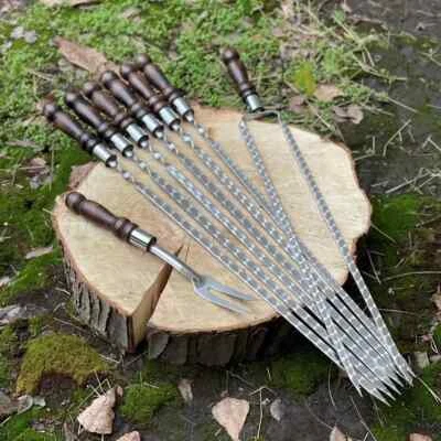 BBQ Stainless Steel Skewers Set Shashlik Grill Kebab Mangal Sticks Set "BALL" - Image 1 of 3