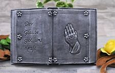 Steinguss Grabschmuck Buch Der Glaube gibt uns Kraft, 194/1 Grab Schmuck Deko