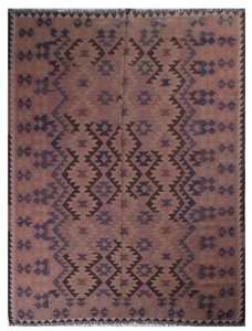 Antigua alfombra kilim tejida plana geométrica tradicional maimnai 6 x 9 ft I031 - Imagen 1 de 7