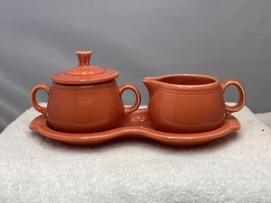 Fiestaware Set Crema di Cachi e Zucchero Fiesta Set da Tè Caffè Arancione Ritirato  - Foto 1 di 12