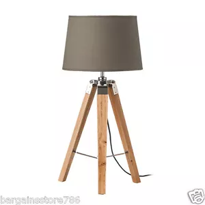 Tripod Desk Lamp Table Lamp With Grey Shade Home Office Study Night Light New - Picture 1 of 1