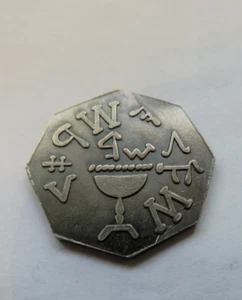 1873 MASONIC WOODLAND CHAPTER CHARTED No.46 R.A.M. WOODLAND CAL. TOKEN - Imagen 1 de 2