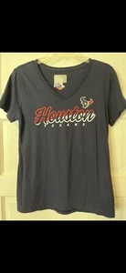 NWT Houston Texans NFL T-Shirt Womens Medium Navy V-Neck. - Picture 1 of 2