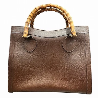GUCCI Bamboo Diana 002/8260 Brown Leather Handbag for Women Free Shipping [Used] - Image 1 of 4