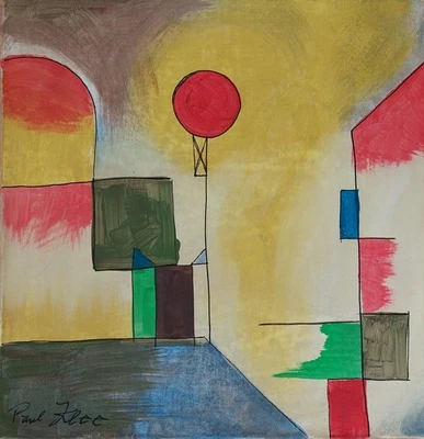 Pintura al óleo expresionista abstracta firmada por Paul Klee sobre lienzo-arte moderno suizo Foto 1 de 4