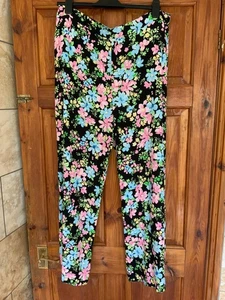 M&Co Loose lightweight floral print trousers. Elasticated waist Size 16. VGC - Picture 1 of 7