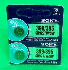 Genuine Sony SR927/W/SW 399/395 AG7 1.55V Silver Oxide Battery x2 UK SAME DAY - Picture 1 of 2