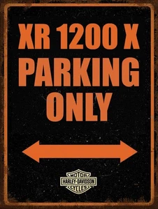 HARLEY DAVIDSON XR 1200 X PARKING ONLY 16" HEAVY DUTY USA METAL ADVERTISING SIGN - Picture 1 of 1