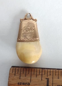 Vintage 14K Gold Elks Lodge 456 monogrammierter Zahn Anhänger Anhänger Charm *4 g LESEN - Bild 1 von 6
