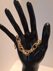 Dolce Vita Italian 18kt Gold Overlay Oval Link Bracelet 8 Inches Beautiful - Picture 1 of 8