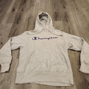Champion Sudadera con Capucha Bordada Tejido Inverso Gris Púrpura Para Hombre Talla Mediana - Imagen 1 de 14