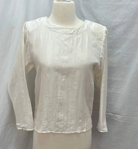 Winter Silks White Long Sleeve Blouse - Size: XS - Picture 1 of 4