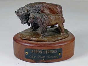 Vintage 1936 Apron Strings. Rare Buffalo Art by Bill Girard. Bronze. - Picture 1 of 7