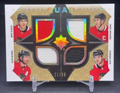19-20 UD Ultimate - Kane/Toews/Keith/Debrincat #UQM-PJDA - Quad Materials /99 - Image 1 of 2