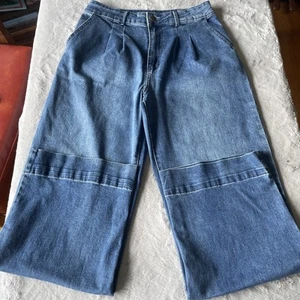 Bagatelle Jeans Womens Size 29 Wide Leg Denim Trouser With Pleated - Picture 1 of 9