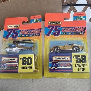 1997  MATCHBOX  75TH CHALLENGE 58 CORVETTE AND 60 HELICOPTER - Picture 1 of 1