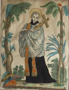 Eau forte XVIIIe, Imagerie religieuse, Saint Louis de Gonzague, image pieuse - Imagen 1 de 2