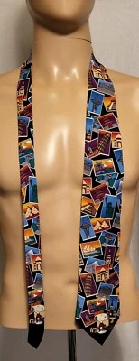 Corbata de cuello Peanuts Snoopy & Woodstock World Traveling Beagle 100 % seda Foto 1 de 4