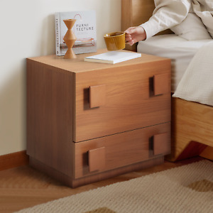 Wood Nightstand Side Table Bedroom Storage Drawer and Shelf Bedside End Table