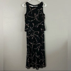 Vintage Jones New York Floral Layered Maxi Dress Petite Size 8 90s Whimsigoth - Picture 1 of 9