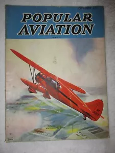1936 OCTOBER POPULAR AVIATION MAGAZINE - WACO CUSTOM CABIN COVER - Imagen 1 de 7