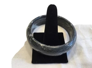 Brazalete de ónix macizo de colección hecho en Pueblo México - Imagen 1 de 8