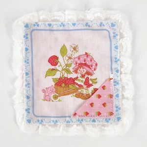 Vintage Strawberry Shortcake Lace Fabric Tooth Fairy Holder Mini Pocket 6" - Picture 1 of 11