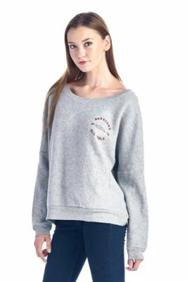 NEW PROJECT SOCIAL T WOMENS WARRIORS FLEECE SWEATSHIRT L/S GREY XS - Image 1 of 4