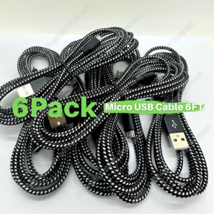 6-Pack 6ft Micro USB Charger Fast Charging Cable Cord Lot For Samsung Android LG - Picture 1 of 8