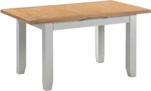 Windsor Extending Dining Table Pebble Grey with Oak Top Part Assembled - Picture 1 of 9