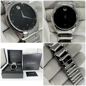 Rare Movado Celo 0606839 Stainless Steel Men’s Wrist Watch 40MM Date Quartz - Picture 1 of 23