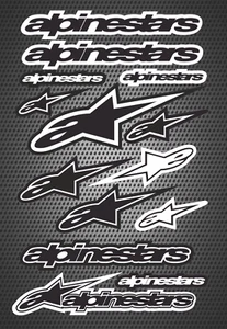 ALPINESTARS x 14 Logos Sponsors Stickers Decals - Picture 1 of 1